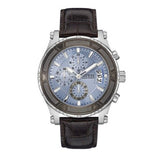 Guess Pinnacle Chronograph Quartz Blue Dial Brown Leather Strap Watch For Men - W0673G1 Authentic Buy Shop Now