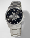 Gucci G Timeless Quartz Black Dial Silver Steel Strap Watch For Women - YA1264136 Authentic Buy Shop Now