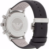 Emporio Armani Gianni Chronograph Black Dial Black Leather Strap Watch For Men - AR0397 Authentic Buy Shop Now