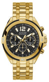 Guess Surge Chronograph Black Dial Gold Steel Strap Watch for Men - W1258G2 Authentic Buy Shop Now