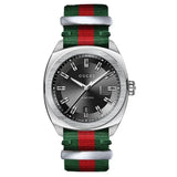 Gucci GG2570 Quartz Black Dial Green & Red Nylon Strap Watch For Men - YA142305 Authentic Buy Shop Now