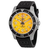 Breitling Superocean Automatic 44mm Yellow Dial Black Rubber Strap Watch for Men - A17367021I1S1 Authentic Buy Shop Now