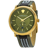 Versace V-Circle Quartz Green Dial Green Leather Strap Watch for Men - VEBQ01519 Authentic Buy Shop Now