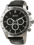 Hugo Boss Ikon Black Dial Black Leather Strap Watch for Men - 1513178 Authentic Buy Shop Now