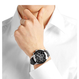Hugo Boss Chronograph Black Dial Black Leather Strap Watch For Men - 1513266 Authentic Buy Shop Now
