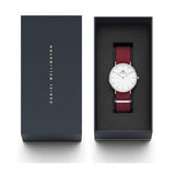 Daniel Wellington Classic Roselyn White Dial Red NATO Strap Watch For Women - DW00100272 Authentic Buy Shop Now