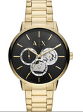 Armani Exchange Cayde Chronograph Black Dial Gold Steel Strap Watch for Men - AX2747 Authentic Buy Shop Now