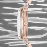 Michael Kors Janelle Three Hand Rose Gold Dial Two Tone Steel Strap Watch For Women - MK7134 Authentic Buy Shop Now
