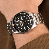 Seiko 5 Sports Automatic Black Dial Silver Steel Strap Watch For Men - SRPD57K1 Authentic Buy Shop Now