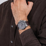 Tommy Hilfiger Decker Grey Dial Brown Leather Strap Watch for Men - 1791562 Authentic Buy Shop Now