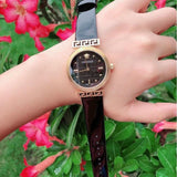 Versace Greca Meander Black Dial Black Leather Strap Watch for Women - VELW00420 Authentic Buy Shop Now