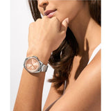 Michael Kors Kacie Three-Hand Gold Dial Silver Steel Strap Watch for Women - MK4854 Authentic Buy Shop Now