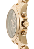 Michael Kors Bradshaw Chronograph Green Dial Gold Steel Strap Watch For Women - MK7257 Authentic Buy Shop Now