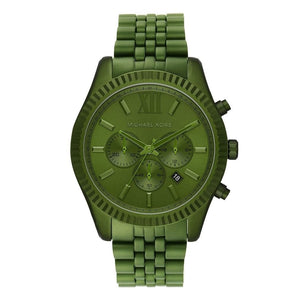 Michael Kors Lexington Chronograph Green Dial Green Steel Strap Watch For Men - MK8790 Authentic Buy Shop Now