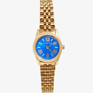 Michael Kors Lexington Quartz Blue Dial Rose Gold Steel Strap Watch For Women - MK3272 Authentic Buy Shop Now