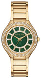 Michael Kors Kerry Green Dial Gold Steel Strap Watch for Women - MK3409 Authentic Buy Shop Now