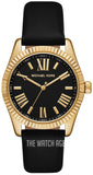Michael Kors Lexington Black Dial Black Leather Strap Watch For Women - MK4748 Authentic Buy Shop Now