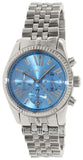 Michael Kors Lexington Chronograph Blue Dial Silver Steel Strap Watch For Women - MK5887 Authentic Buy Shop Now