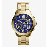 Michael Kors Bradshaw Chronograph Blue Dial Gold Steel Strap Watch For Women - MK5923 Authentic Buy Shop Now