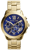 Michael Kors Bradshaw Chronograph Blue Dial Gold Steel Strap Watch For Women - MK5923 Authentic Buy Shop Now