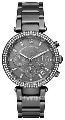 Michael Kors Parker Chronograph Grey Dial Grey Steel Strap Watch For Women - MK6265 Authentic Buy Shop Now