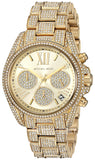 Michael Kors Mini Bradshaw Crystals Gold Dial Gold Steel Strap Watch For Women - MK6494 Authentic Buy Shop Now