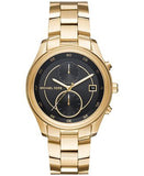 Michael Kors Blair Quartz Black Dial Gold Steel Strap Watch For Women - MK6497 Authentic Buy Shop Now