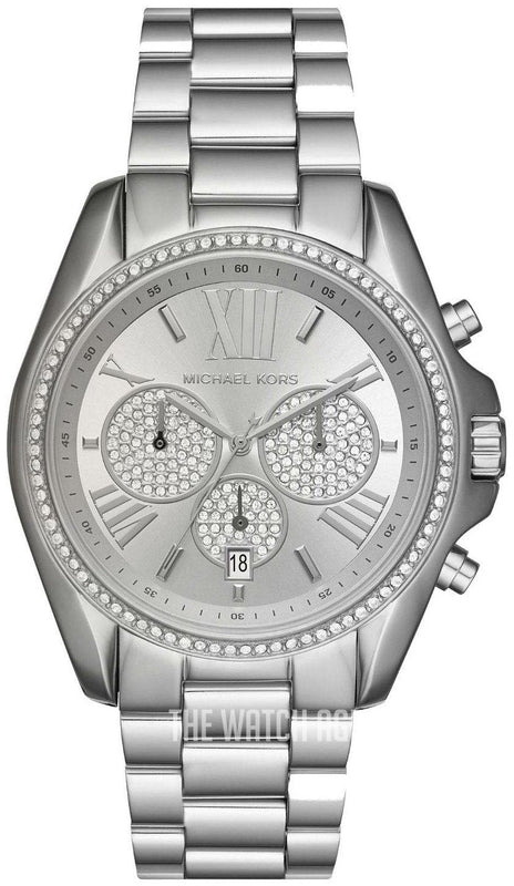 Michael Kors Bradshaw Chronograph Silver Dial Silver Steel Strap Watch For Women - MK6537 Authentic Buy Shop Now