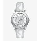 Michael Kors Runway Three Hand White Dial White Leather Strap Watch For Women - MK6998 Authentic Buy Shop Now