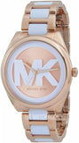 Michael Kors Janelle Three Hand Rose Gold Dial Two Tone Steel Strap Watch For Women - MK7134 Authentic Buy Shop Now