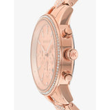 Michael Kors Ritz Chronograph Rose Gold Dial Rose Gold Steel Strap Watch For Women - MK7223 Authentic Buy Shop Now