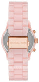Michael Kors Runway Chronograph White Dial Pink Steel Strap Watch for Women - MK7424 Authentic Buy Shop Now