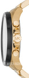 Michael Kors Brecken Chronograph Black Dial Gold Steel Strap Watch For Men - MK8848 Authentic Buy Shop Now
