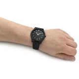 Michael Kors Slim Runway Black Dial Black Leather Strap Watch For Men - MK8908 Authentic Buy Shop Now