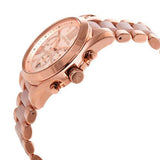 Michael Kors Bradshaw Chronograph Pink Dial Two Tone Steel Strap Watch For Women - MK6830 Authentic Buy Shop Now