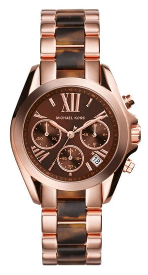 Michael Kors Bradshaw Chronograph Brown Dial Two Tone Steel Strap Watch For Women - MK5944 Authentic Buy Shop Now