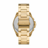 Michael Kors Brecken Chronograph Black Dial Gold Steel Strap Watch For Men - MK8848 Authentic Buy Shop Now