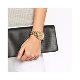 Michael Kors Byrn Quartz Gold Dial Gold Steel Strap Watch For Women - MK6134 Authentic Buy Shop Now