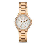 Michael Kors Mini Camille Chronograph White Dial Rose Gold Steel Strap Watch For Women - MK6844 Authentic Buy Shop Now