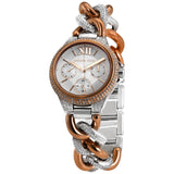 Michael Kors Camille Pavé Chronograph Silver Dial Two Tone Steel Strap Watch for Women - MK6843 Authentic Buy Shop Now