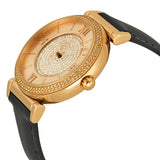 Michael Kors Catlin Rose Gold Crystal Dial Black Leather Strap Watch for Women - MK2376 Authentic Buy Shop Now