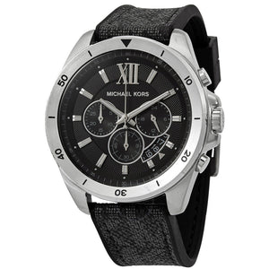 Michael Kors Brecken Chronograph Black Dial Black Leather Strap Watch For Men - MK8850 Authentic Buy Shop Now