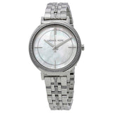 Michael Kors Cinthia White Mother of Pearl Dial Silver Steel Strap Watch for Women for Women - MK3641 Authentic Buy Shop Now