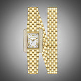 Michael Kors Emery Pave Double Wrap White Dial Gold Steel Strap Watch for Women - MK4833 Authentic Buy Shop Now