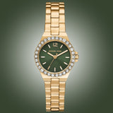 Michael Kors Lennox Quartz Green Dial Gold Steel Strap Watch For Women - MK7395 Authentic Buy Shop Now
