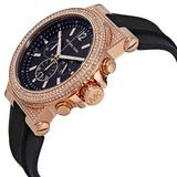 Michael Kors Dylan Chronograph Black Dial Black Rubber Strap Watch For Women - MK8557 Authentic Buy Shop Now