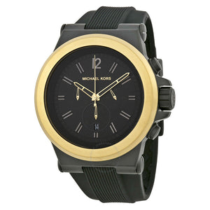Michael Kors Dylan Chronograph Quartz Black Dial Black Rubber Strap Watch For Men - MK8383 Authentic Buy Shop Now