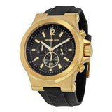 Michael Kors Dylan Chronograph Black Dial Black Rubber Strap Watch for Men - MK8445 Authentic Buy Shop Now