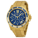 Michael Kors Everest Chronograph Blue Dial Gold Steel Strap Watch for Women - MK5754 Authentic Buy Shop Now