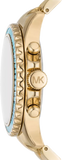 Michael Kors Everest Chronograph Gold Dial Gold Steel Strap Watch For Women - MK7210 Authentic Buy Shop Now